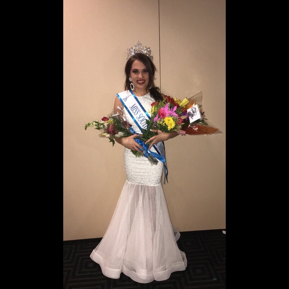White two piece gown